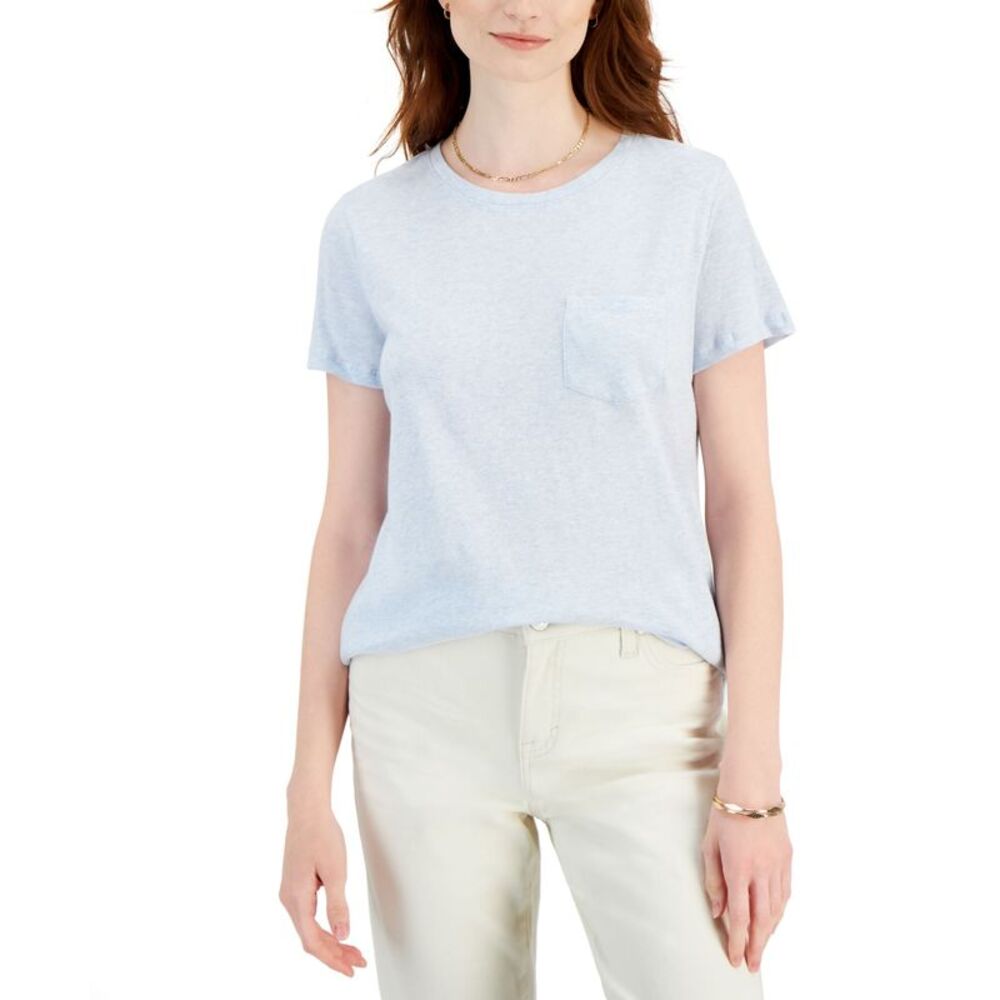 Style & Co Womens Cotton Pocket T-Shirt